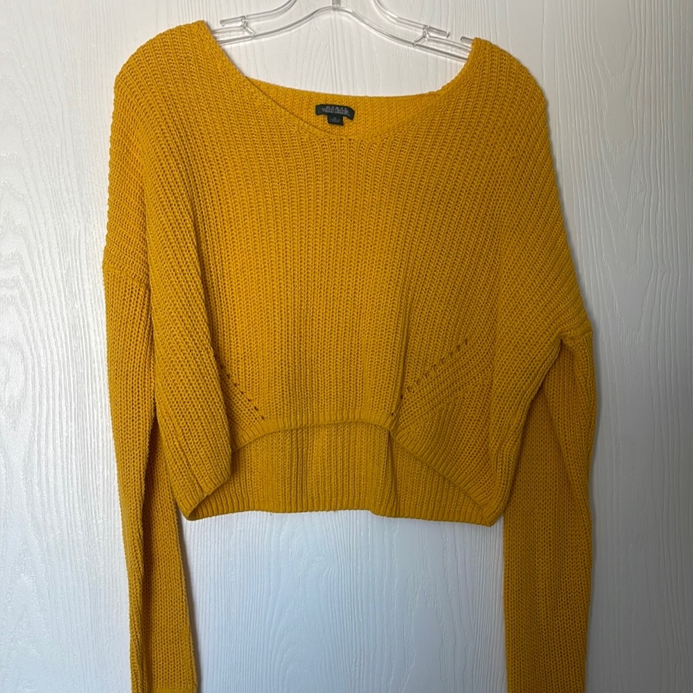 Yellow cropped sweater